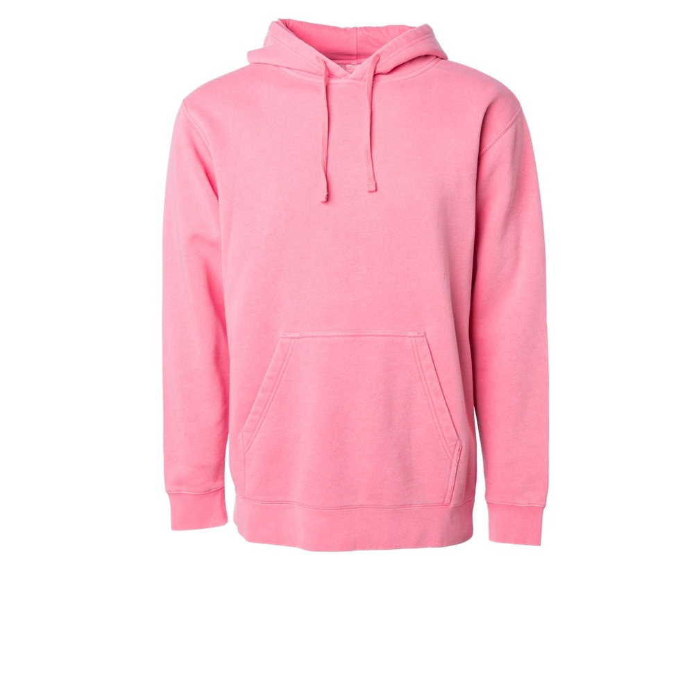 Hoodie Independent Pigment dyed PRM 4500 Unisex 9 Oz midweight Sz XL Pink